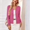 Women's Long Sleeve Button Down Vee Neck Classic Sweater Knit Cardigan
